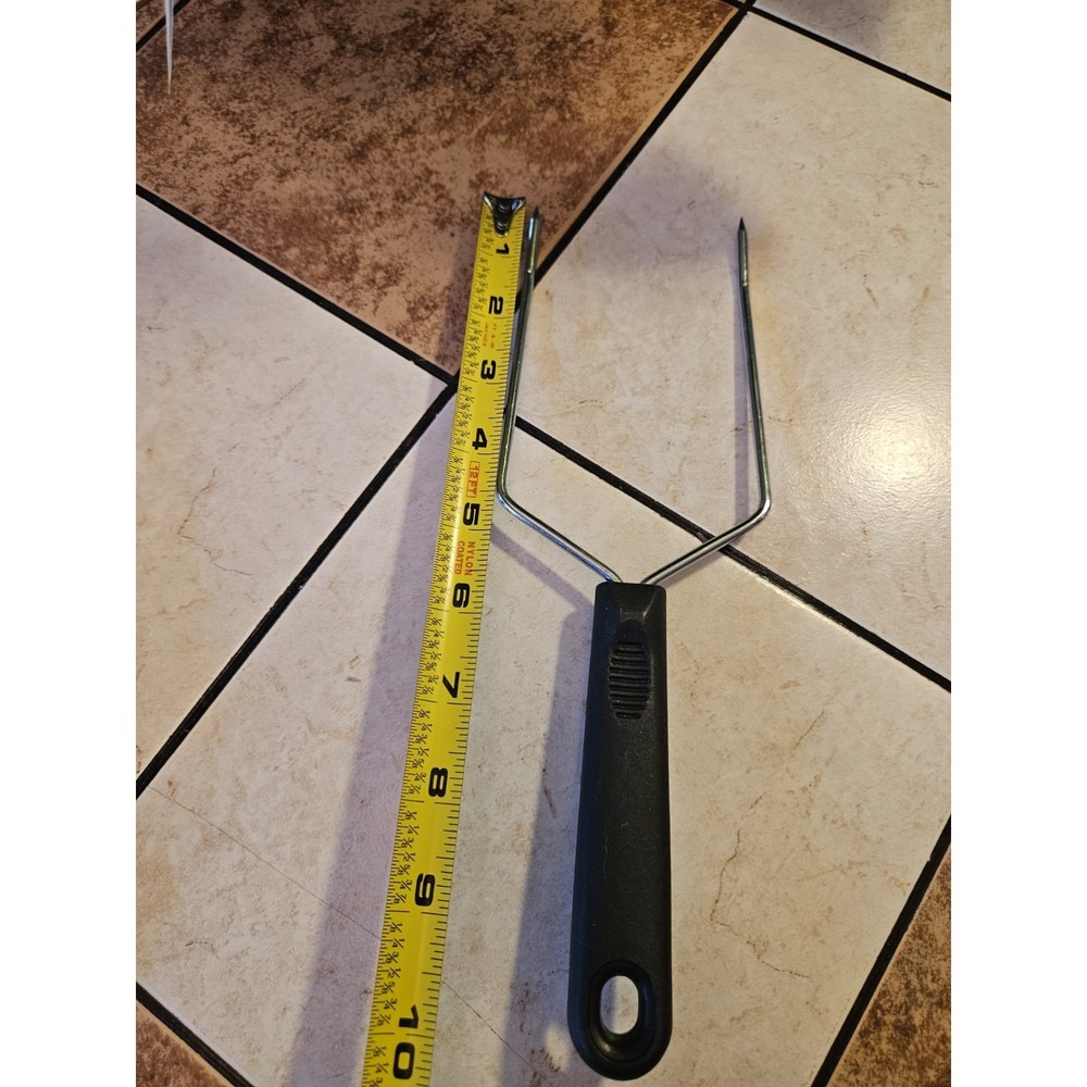 2-Prong Cooking/Meat Fork Stainless Steel w/ Black Handle ~10"